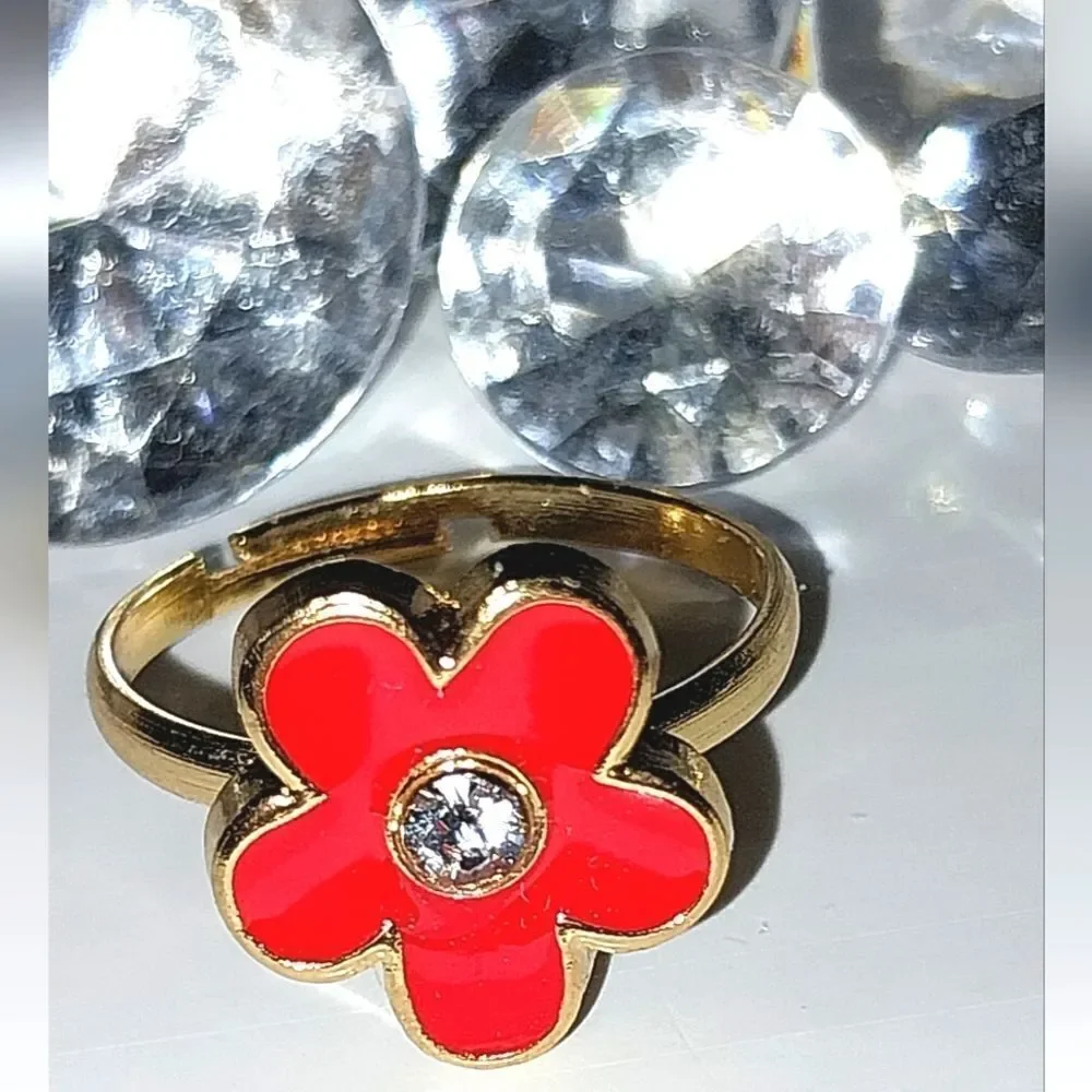 Super cute girls jeweled adjustable ring